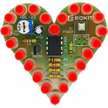 Elektronická stavebnice Blikající srdce červené, STAVEBNICE