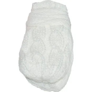 Kojenecké oblečení Baby Nellys BABY NELLYS Zimní pletené kojenecké rukavičky se vzorem - bílé | Velikost koj. oblečení: 0-1rok