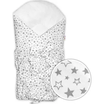 Baby Nellys Klasická retro šněrovací zavinovačka Galaxie hvězd - šedá/bílá