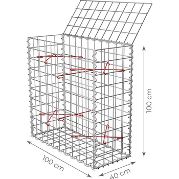 gabiony TOPSTONE Gabionový koš bez víka 100 x 40 x 100 cm - oko sítě 10x5 cm