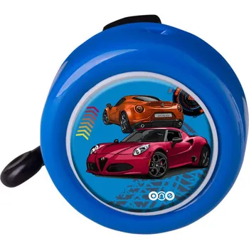 Příslušenství pro cyklistiku Zvonek One Cars 53 mm dětský na řídítka modrá