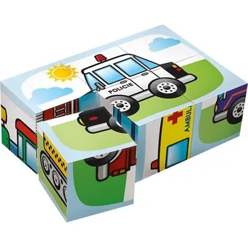 Dřevěná hračka Kostky kubus Dopravní prostředky dřevo