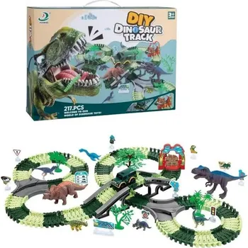 autodráha Dino dráha variabilní 217ks herní set s autíčkem a dinosaury na baterie