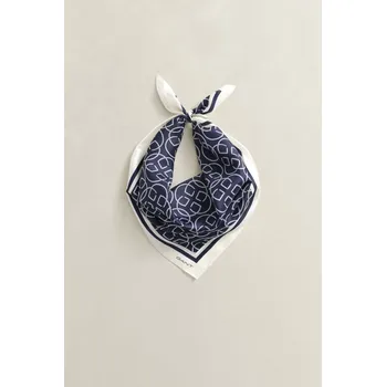 Šátek ŠÁTEK GANT MONOGRAM PRINT SILK SCARF EVENING BLUE