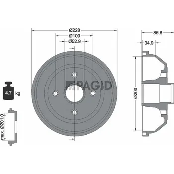 Brzdový buben Brzdový buben PAGID 61241N