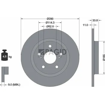 Brzdový kotouč Brzdový kotouč PAGID 54952N