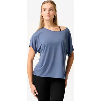 DOMYOS Dámské tričko na moderní tanec splývavé s krátkým rukávem XL MODRÁ