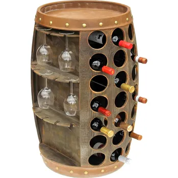 Stojan na víno Dandi Dřevěný stojan na víno ve tvaru sudu, s kapacitou až 42 lahví. "Dandi"