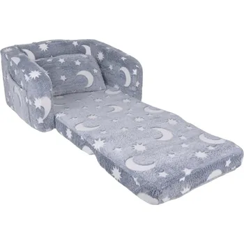 Kruzzel 26381 polohovací křeslo šedé/svítící hvězdy