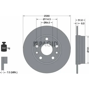 Brzdový kotouč Brzdový kotouč PAGID 56377NC