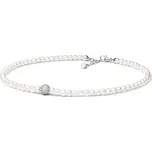 Perlový náhrdelník Ellinor z přírodních perel se stříbnou kuličkou a Brilliance Zirconia