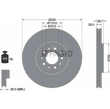 Brzdový kotouč Brzdový kotouč PAGID 54451NC