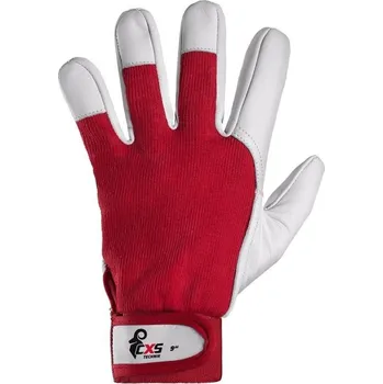 Pracovní rukavice Rukavice CXS TECHNIK s blistrem, červeno-bílé, vel. 12
