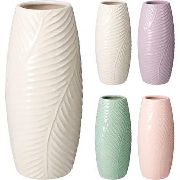 Váza Váza porcelán 93x93x202mm motiv list, mix barev