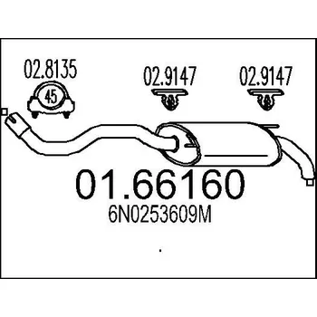 Tlumič výfuku Zadní tlumič výfuku MTS 01.66160