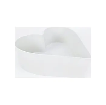 Květináč Plastový bílý květináč ve tvaru srdce 26 × 24 × 7,6 cm &nbsp;