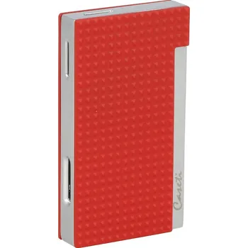 Zapalovač Zapalovač Caseti Flat Flame, chrome/red