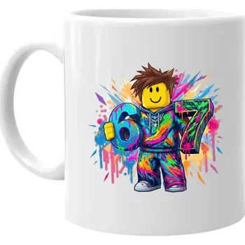 Žertovný předmět Barevné six seven - 67 – inspirováno Robloxem - hrnek s potiskem- Tričkový.cz