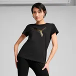 PUMA - ESS METALLIC TEE DÁMSKÉ BAVLNĚNÉ TRIKO ČERNÉ 684995-51M