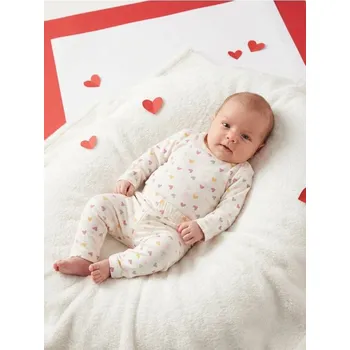 Dívčí oblečení Sinsay - Dvoudílné bavlněné pyžamo - pastelová růžová - 495EV-03X - 495EV-03X-86