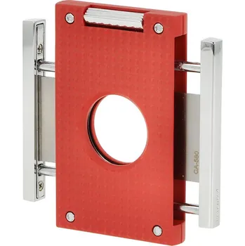 Humidor Doutníkový ořezávač Caseti Reallon, chrome/red, 20mm