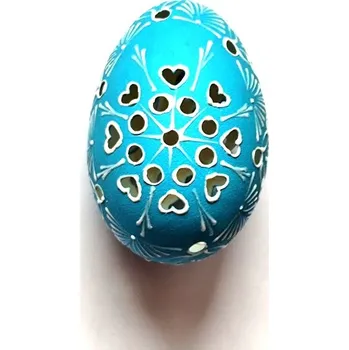 Velikonoční dekorace Velikonoční Husí kraslice vrtaná - tyrkysová