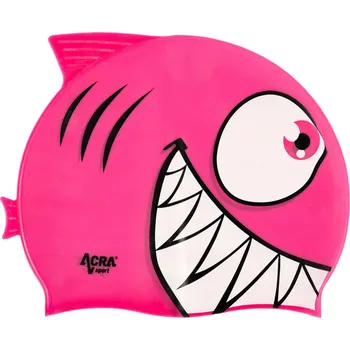 Plavecká čepice Dětská plavecká koupací čepice PIRANHA růžová