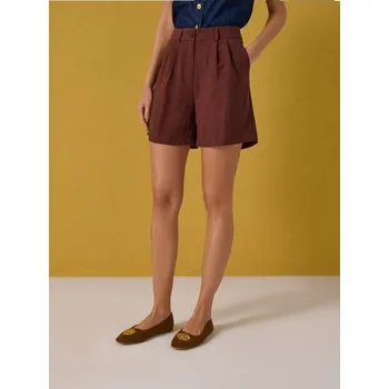 Dámské kraťasy Sinsay - Šortky s příměsí lnu - béžová - 176HC-80X - 176HC-80X-XL