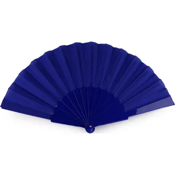 Karnevalový doplněk Vějíř textilní k dotvoření, malé, 8 modrá tmavá