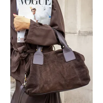 Kabelka MARCO MAZZINI Tmavě hnědá kožená kabelka (s288c) Velikost: ONE SIZE