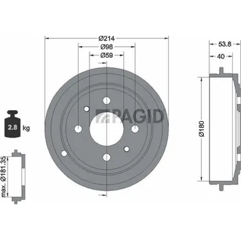 Brzdový buben Brzdový buben PAGID 60905N