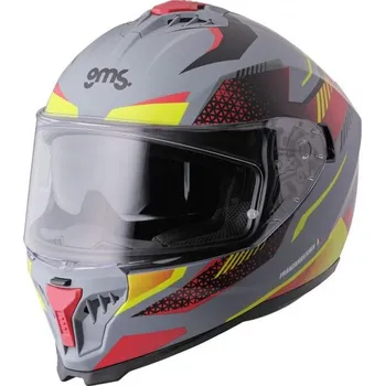 Motodoplněk gms Integrální helma GMS GELERO ZG12701 matná šedo-žluto-modrá L