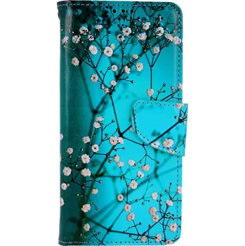 Pouzdro na mobilní telefon Pouzdro Samsung A26 5G Modré s květy (kryt neboli obal na Samsung A26 5G)
