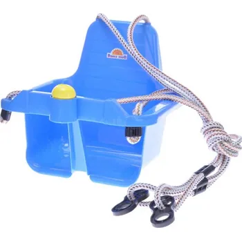 Hra na zahradu MAD Baby houpačka modrá závěsná skořepina s klaksonem pro miminko