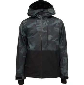 Pánská lyžařská bunda Quiksilver MISSION PRINTED BLOCK M Černá, Šedá