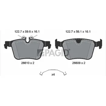 Brzdová destička Sada brzdových destiček, kotoučová brzda PAGID T4259N