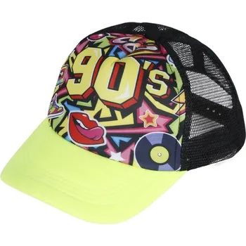 Karnevalový doplněk Kšiltovka 90’s neonová pro dospělé