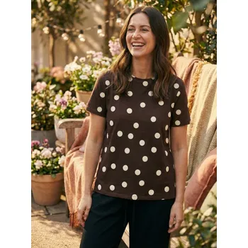 Dámské tričko Sinsay - Bavlněné tričko - hnědá - 043HB-88X - 043HB-88X-L