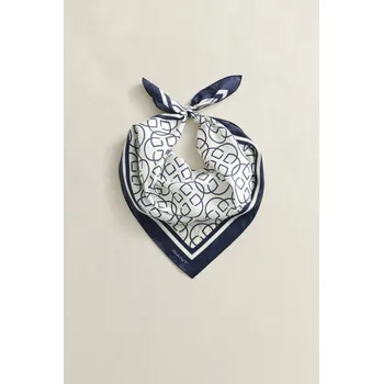 Šátek ŠÁTEK GANT MONOGRAM PRINT SILK SCARF CREAM
