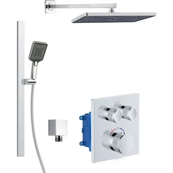 Vodovodní baterie Kielle - Arkas I Termostatická baterie pod omítku, pro 2 spotřebiče, s příslušenstvím a tělesem, chrom 20611SPT30