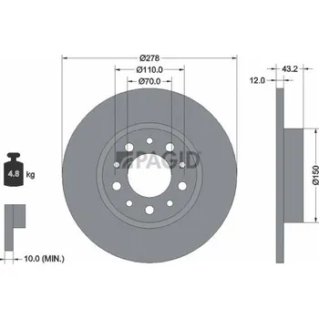 Brzdový kotouč Brzdový kotouč PAGID 54452NC