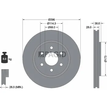 Brzdový kotouč Brzdový kotouč PAGID 54996NC