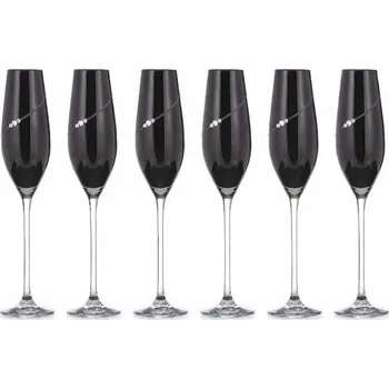 Sklenice Sklenice na sekt Diamante Black 210, 6 ks