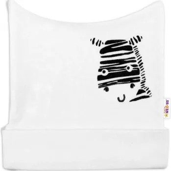 Baby Nellys Novorozenecká čepička Baby Nellys, Zebra - bílá | Velikost koj. oblečení: 56 (1-2m)