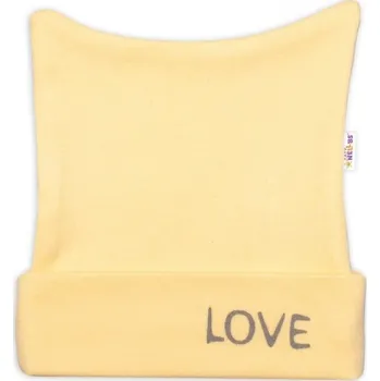 Kojenecký body Baby Nellys Novorozenecká čepička Baby Nellys, Love - žlutá | Velikost koj. oblečení: 56 (1-2m)