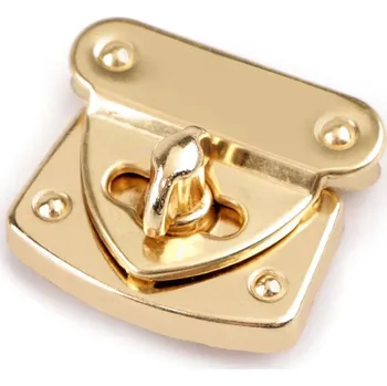 Sada zapínání na tašku 32x37 mm, malé, 2 zlatá světlá