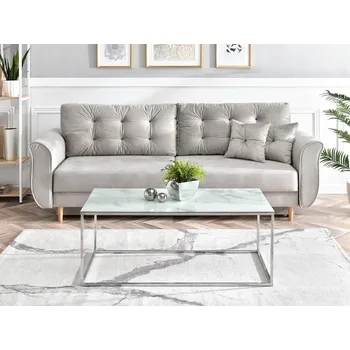 Konferenční stolek Obdélníkový konferenční stolek JENAR - bílý mramor / chrom