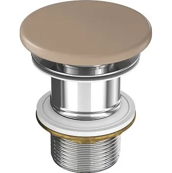 sítko a zátka do dřezu Cersanit Larga, keramická zátka pro umyvadla bez přepadu, hnědá matná, K677-095