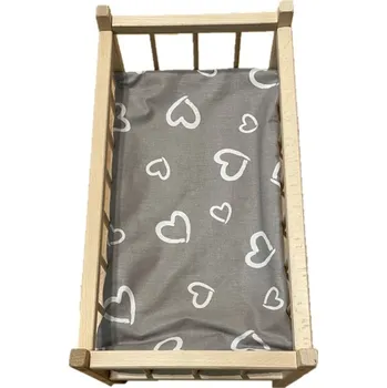 Hračka SDS Matrace do postýlky pro panenky Srdíčka šedá Bavlna, výplň: Polyester, 50/28 cm