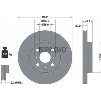 Brzdový kotouč Brzdový kotouč PAGID 56461NC
